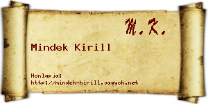 Mindek Kirill névjegykártya